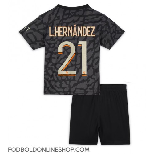 Paris Saint-Germain Lucas Hernandez #21 Tredje trøje Børn 2023-24 Kortærmet (+ Korte bukser)